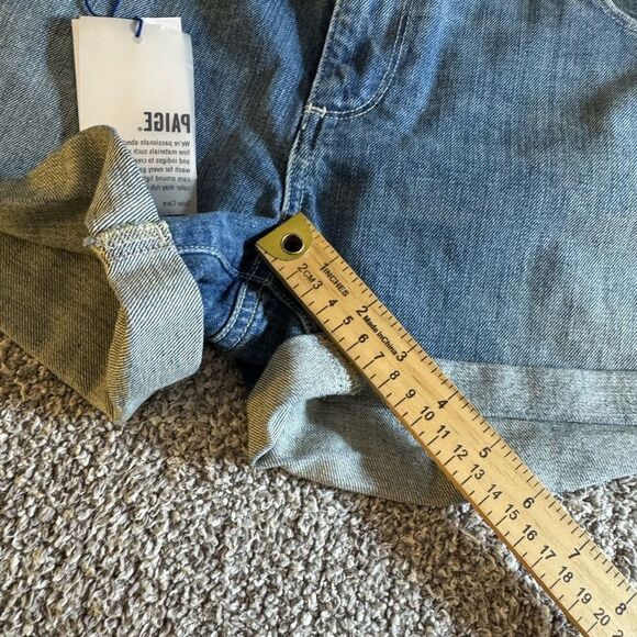 paige shorts Womens size 32 jimmy denim color woods Blue Cotton blend new - Picture 8 of 16